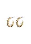 Ester Gold Plated Crystal Hoop Earrings - Gold