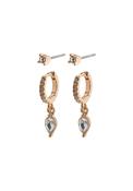 Elza Rose Gold Plated 2 In 1 Crystal Earring Set - Rose Gold