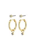 Elna Gold Plated 2 In 1 Crystal Earring Set - Gold