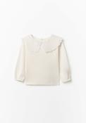 Plain T-Shirt with Collar Detail - White image