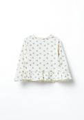 Ribbed Floral Top - Cream