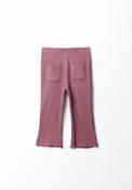 Flared Ribbed Leggings - Red