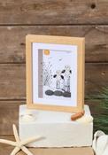 Wood Frame Pebble Bird Picture - Multi