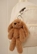 Cookie The Plush Dark Brown Bunny Keyring - Brown