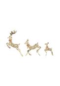 LED Leaping Deer Family - Gold