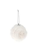 Christmas Faux Fur Bauble - White