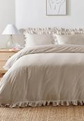 Casey Frill Duvet Cover Set - Beige
