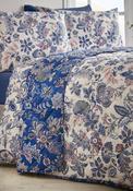 Jacobean 300 Thread Count Reversible Quilted Bedspread 220cm x 230cm - Blue