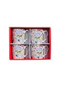 Butterfly Red Set Of 4 Mugs - Multi
