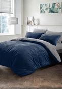 Corduroy Duvet Cover Set - Blue