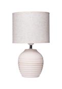 Contemporary Ribbed Stoneware Table Lamp - Cream