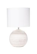 Contemporary Round Stoneware Table Lamp - Cream
