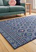 Cameo Floral Rug - Blue
