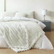 Plush Chunky Cord Throw - White image