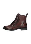 Lace Up Side Zip Ankle Boots - Bordo