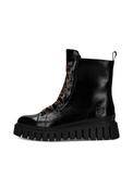 Ankle High Lace Up Boot - Black/animal Print