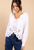 Cléa Broderie Frill Top - White image