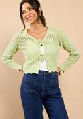 Alina Crochet Rosette Detail Cardigan - Sage
