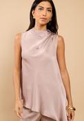 Romina Satin Asymmetric Top - Oyster image