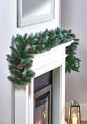Snow Tipped Christmas Garland With Cones &amp; Berries - White