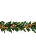 Leaf &amp; Berry Christmas Garland - Gold
