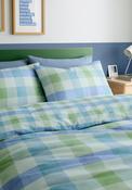 Block Check Duvet Cover Set - Blue