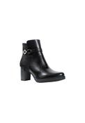 High Block Heel Diamonte Trim - Black
