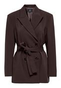 Miso Long Sleeve Belt Blazer - Chocolate Plum