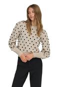 Sigrid Life Long Sleeve Pullover - Cement/black Dots