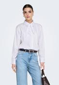 Willow Loose Long Sleeve Bow Shirt - White image