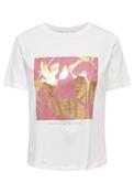 Lima Short Sleeve Print T-Shirt - Cloud Dancer Archive Deco Rose