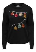 Present Long Sleeve O-Neck X-Mas Pullover - Black