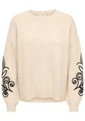 Jella Lia Long Sleeve O-Neck Pullover - Cement