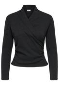 Daze Long Sleeve Wrap Top - Grey