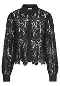 Lacilla Long Sleeve Lace Shirt - Black