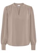 Aya Long Sleeve V-Neck Blouse - Simply Taupe