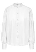 Mio Long Sleeve Mandarin Collar Shirt - White