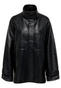 Raye Faux Leather High Neck Jacket - Black