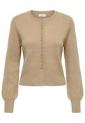 Prime Life Long Sleeve Round Neck Button Cardigan - Beige