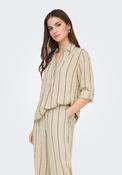 Ava Long Sleeve Fold Up Shirt - Beige / Black image