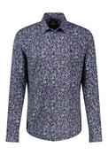 Classic Long Sleeve Print Cotton Shirt - Maroon Red