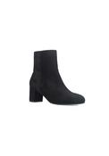Mid Heel Smart Suede Boot - Black
