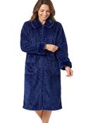 Zip Front Dressing Gown - Blue