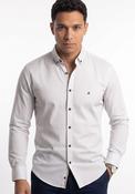 Foxdale Long Sleeve Shirt - White-tan