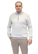 River Quarter Zip Knit - Ecru/grey