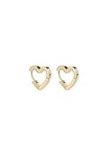 Not Yer Average Heart Hoop Earrings - Gold