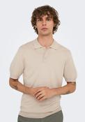 Onswyler Short Sleeve Knit Polo Shirt - Silver Lining image