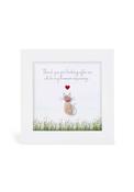 Mini Picture 'Cat &amp; Thank you' - White