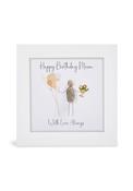 Mini Picture 'Happy Birthday Mum' - White
