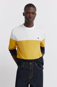 100% Cotton Long Sleeve Pique Block T-Shirt - White